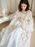 Ethereal 3D Floral Lace Bridal Robe – Elegant Sheer Wedding Cover-Up