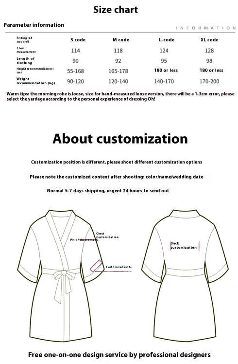 Custom Satin Bridesmaid Robes – Personalized with Name, Title, or Date | Wedding Party Gifts