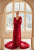 Luxury Thick Ostrich Feather Floor-Length Satin Robe with Train – Elegant Bridal Loungewear
