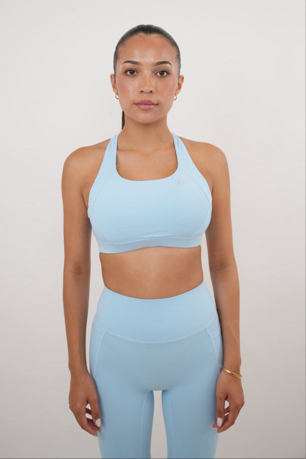 I Am Glowing Sky Blue Quick Dry Butter Bra
