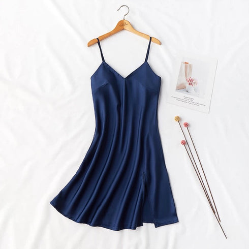 Silky Elegant Night Dress Slips Multicolors - Short