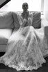 Luxury Long Sleeve Lace Sheer Robe Dress | Bridal Getting Ready & Boudoir Gown