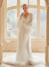 Luxury Thick Ostrich Feather Floor-Length Satin Robe with Train – Elegant Bridal Loungewear