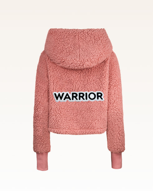 The Warrior Effect™ by Jill Martin Chenille Logo Cropped Sherpa Lounger Jacket
