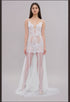 Ethereal Lace Sheer Long Robe with Flowing Train – Elegant Bridal Boudoir Gown
