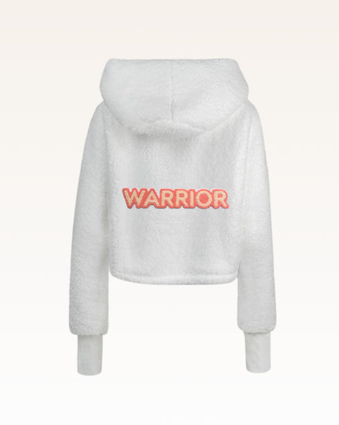 The Warrior Effect™ by Jill Martin Chenille Logo Cropped Sherpa Lounger Jacket