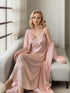 Luxury Satin & Lace Long Nightgown with Robe – Elegant Loungewear