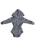 Snow leopard Ribbed Hooded romper