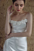 Vintage Rose-Trimmed Satin Slip Wedding Dress with Spaghetti Straps