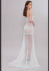 Ethereal Lace Sheer Long Robe with Flowing Train – Elegant Bridal Boudoir Gown
