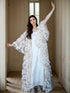 Ethereal 3D Floral Lace Bridal Robe – Elegant Sheer Wedding Cover-Up