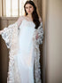 Ethereal 3D Floral Lace Bridal Robe – Elegant Sheer Wedding Cover-Up