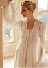 Ethereal Lace & Feather-Trimmed Sheer Bridal Robe – Vintage Luxury Loungewear