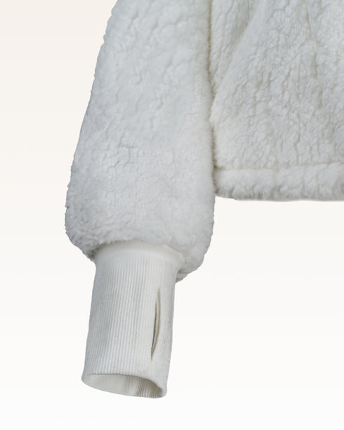 The Warrior Effect™ by Jill Martin Chenille Logo Cropped Sherpa Lounger Jacket