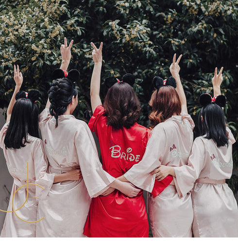 Custom Satin Bridesmaid Robes – Personalized with Name, Title, or Date | Wedding Party Gifts