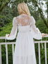 Boho Lace Embroidered Long Sheer Robe Set with Camisole Dress