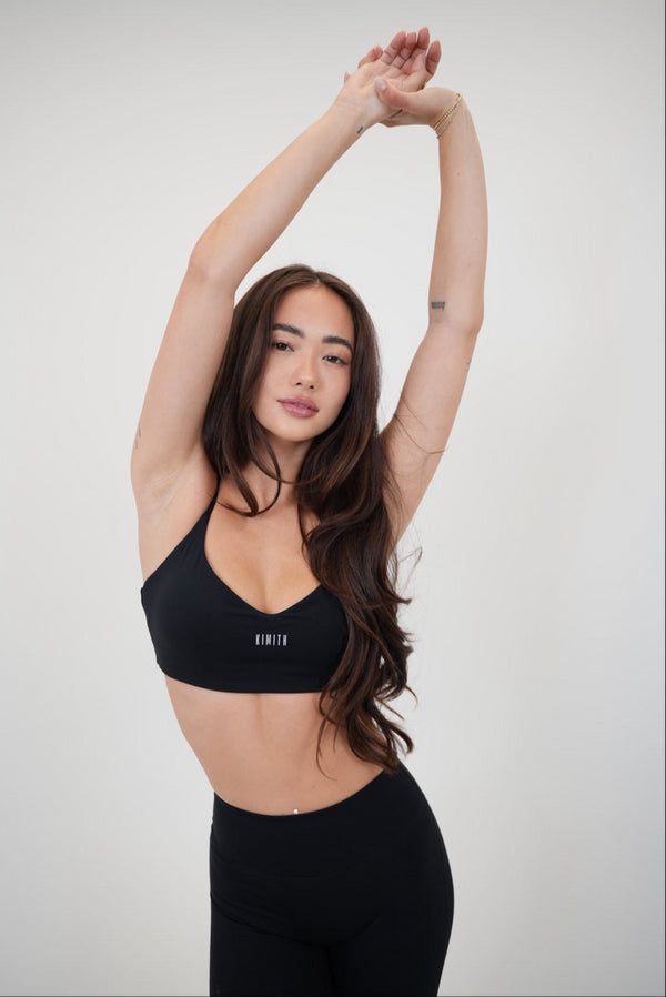 I Live in Luxury Black Sports Bra
