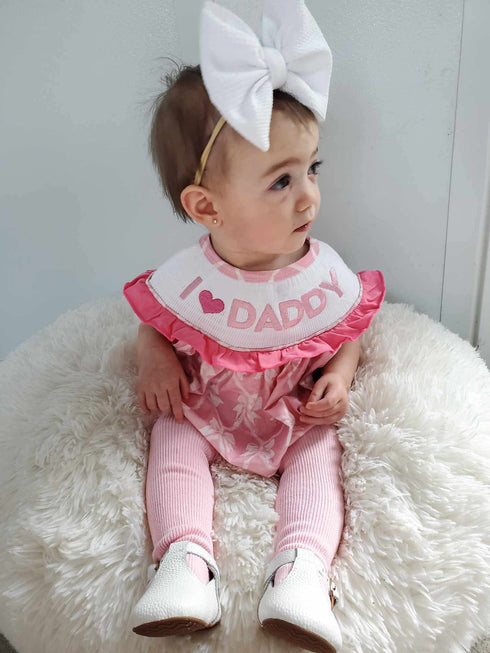 Smocked bows I love daddy romper