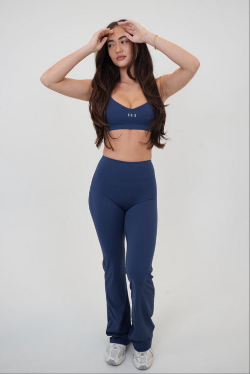 I Live in Luxury Navy Blue Sports Bra