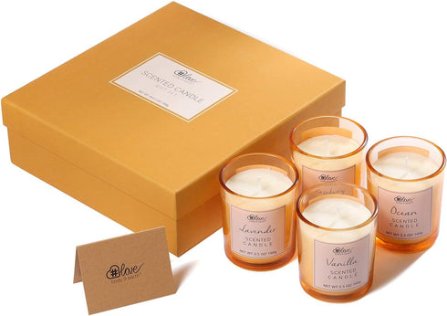 Aromatherapy Scented Candle Set 4x 3.5oz Fragrance Natural Soy Wax Candles Gift Box