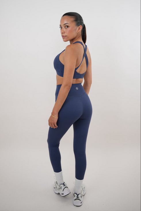 I Am Glowing Navy Blue Quick Dry Butter Legging