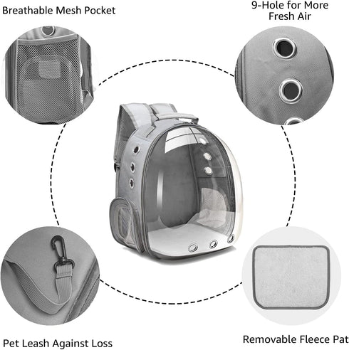 Cat Transparent Capsule Carrier Backpack Bubble Breathable Travel Carrier for Pets