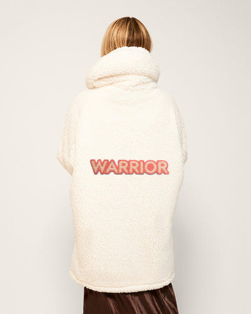 The Warrior Effect™ by Jill Martin Chenille Logo Sherpa Lounger Jacket