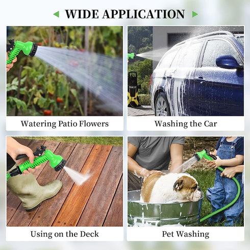 Expandable Garden Hose Magic Pipe - High-Pressure Car Wash & Garden Watering with Spray Gun