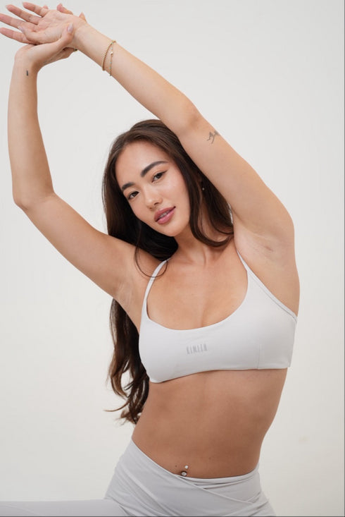 My Time Is Divine Lime White Cross-Back Butter Soft Bra