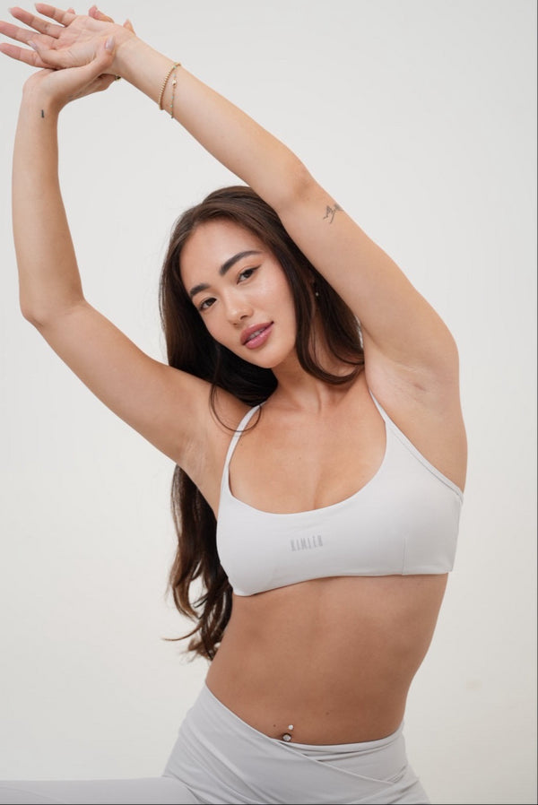My Time Is Divine Lime White Cross-Back Butter Soft Bra