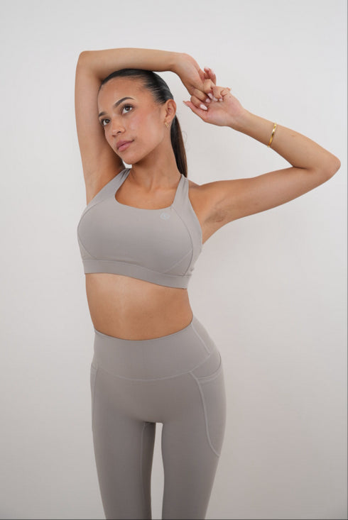 I Am Glowing Frosty Gray Quick Dry Butter Bra