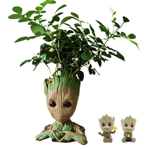 Groot Succulent Planter - Mini Tree Man Figurine for Garden, Office, Home