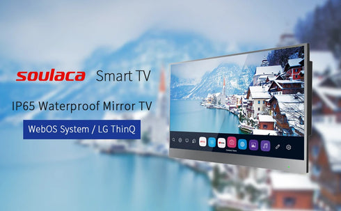 Soulaca 24" Smart Waterproof Magic Mirror TV for Bathroom(On Wall Model)