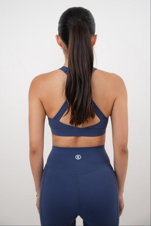 I Am Glowing Navy Blue Quick Dry Butter Bra