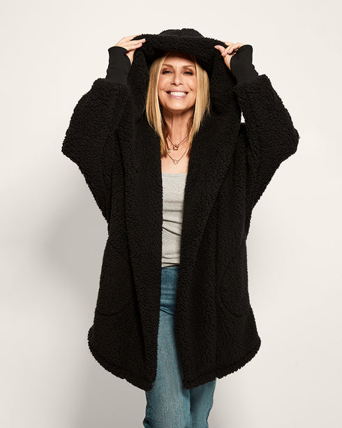 The Warrior Effect™ by Jill Martin Bedazzled Logo Sherpa Lounger Jacket