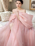 Blush Pink Sheer Bow-Tie Robe Dress – Romantic Elegance