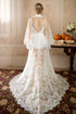 Chantilly Floral Lace Long Robe Set with Train - Next Day Shipping