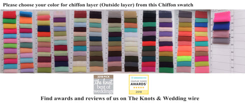 Timeless Chiffon Long Sleeve Wedding Gown with Draped Sleeves and Deep V Back