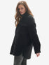 Padded Wool Sherpa Shirt Jacket - Black