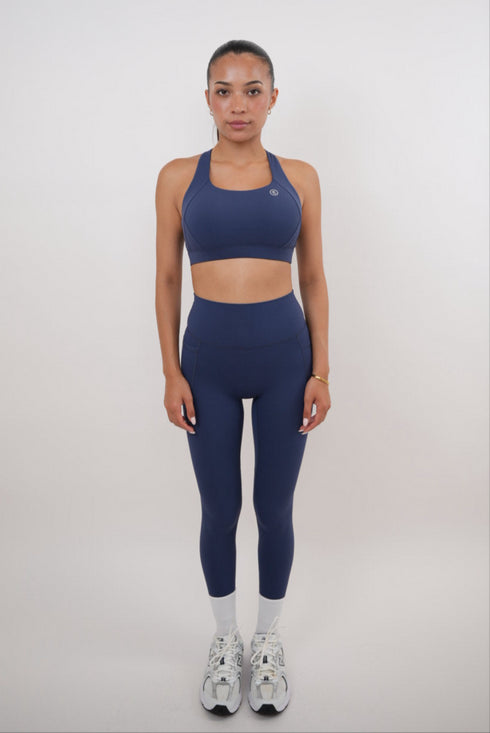 I Am Glowing Navy Blue Quick Dry Butter Legging