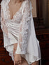 Victorian Style Lace Silky Lingerie Set - Elegant Night Dress & Robe in 3 Colors Next Day Shipping