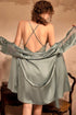 Luxurious Lace Satin Bridal Lingerie Set with Nightgown & Robe - 7 Colors Next Day Shipping