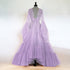Tulle Ruffled Sleeves Layered Fringe Long Robe Dress