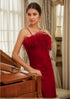 Luxury Ostrich Feather Silky Satin Long Nightgown