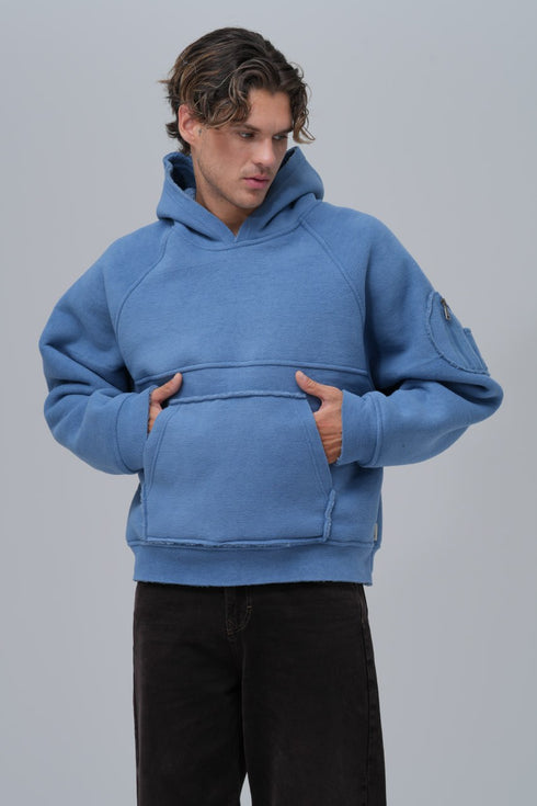 Exposed Seam Fleece Hoodie