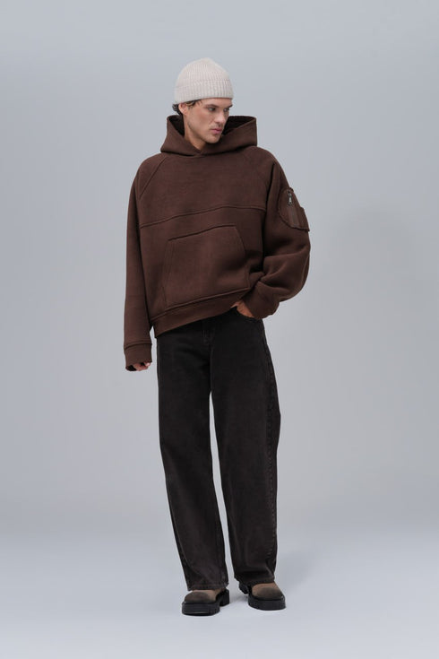 Exposed Seam Fleece Hoodie