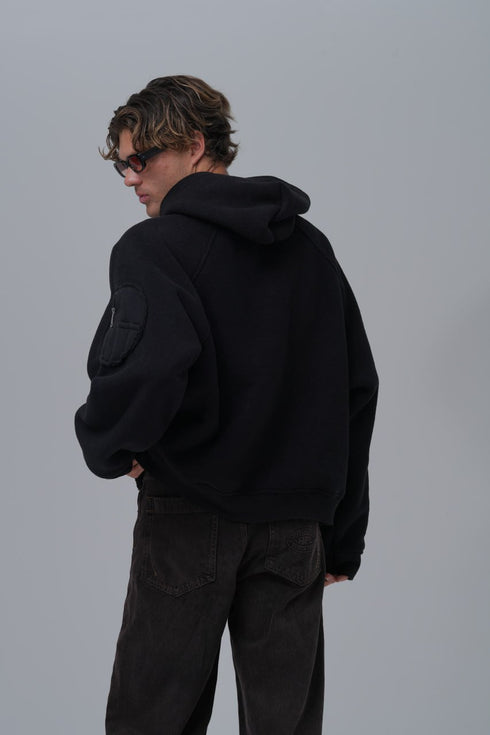 Exposed Seam Fleece Hoodie