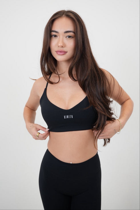 I Live in Luxury Black Sports Bra