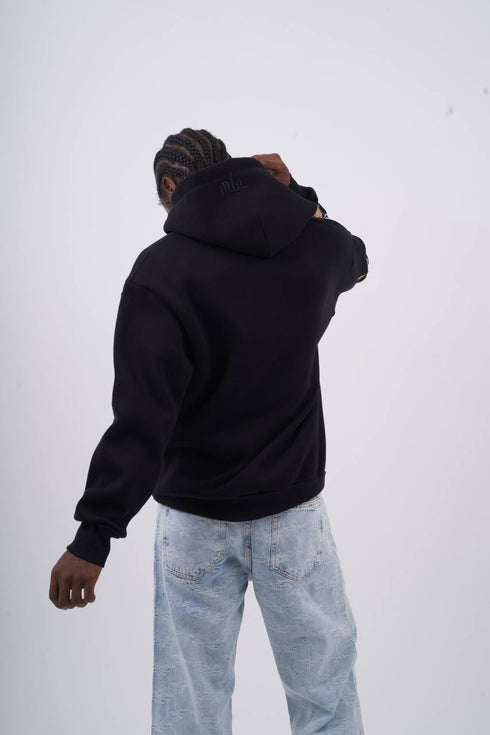 Floral Sleeve Embroidered Hoodie