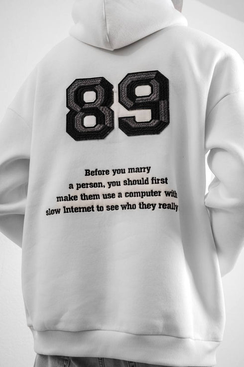 Funny '89' Graphic Hoodie with Humorous Quote
